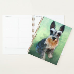 Schnauzer Miniature Dog Eau Couleur Art Peinture