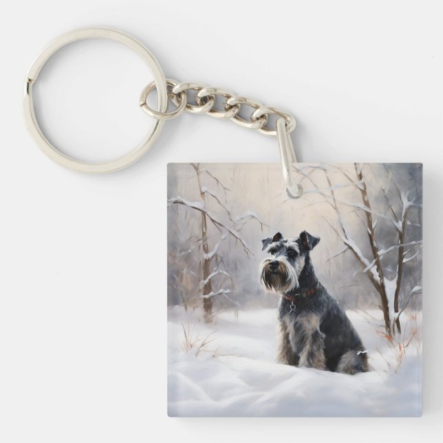 Schnauzer Miniature Laisser neiger Noël (Devant)