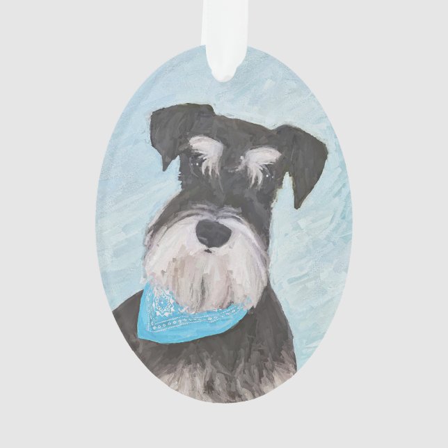 Schnauzer (Miniature) Peinture - Chien original mi (dos)