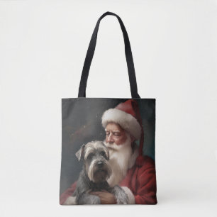 Schnauzer mit dem Weihnachtsmann Weihnachten Tasche