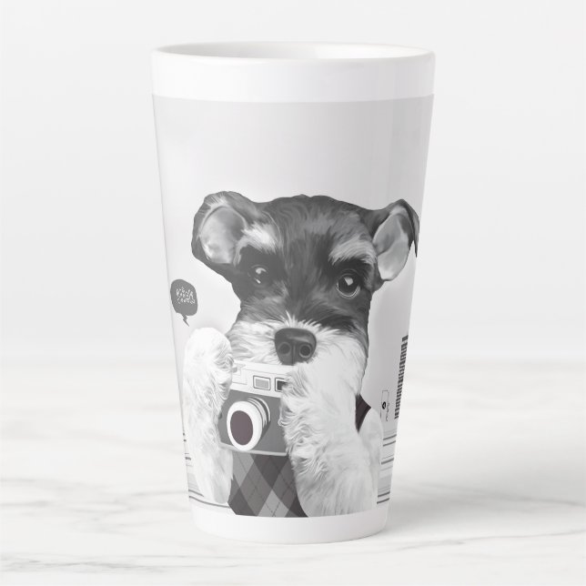 Schnauzer mit Kamera Milchtasse (Vorderseite)