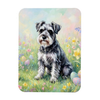Schnauzer mit Ostereiern Flexibel Whimsical Magnet