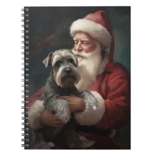Schnauzer mit Santa Claus Festliches Weihnachten Notizblock