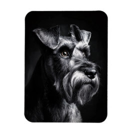 Schnauzer Monochrome Portrait Flexible Magnet