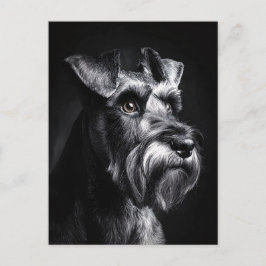 Schnauzer Monochrome Portrait Postkarte