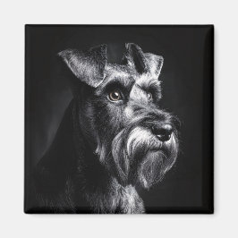 Schnauzer monochromes Porträt Magnet