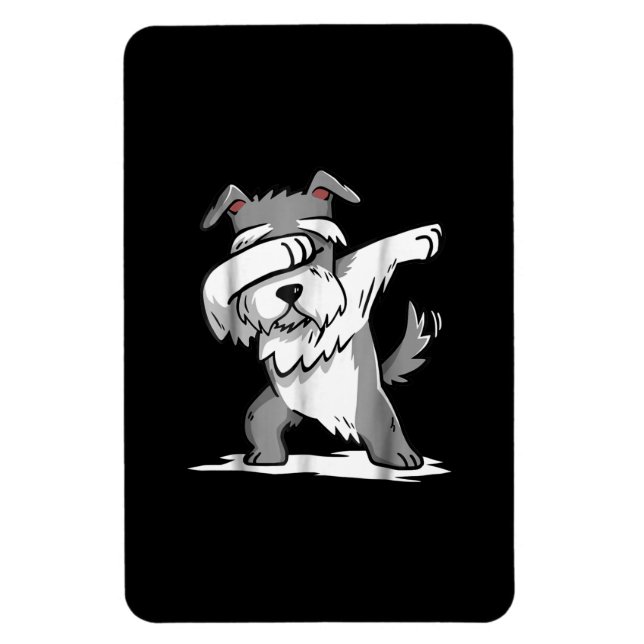 Schnauzer Niedlich Dabbing Funny Dab Dance Geschen Magnet (Vertikal)