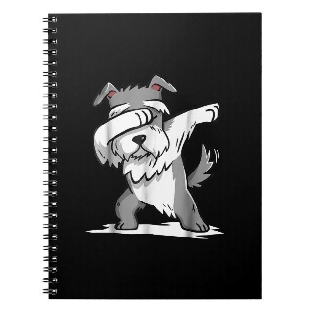 Schnauzer Niedlich Dabbing Funny Dab Dance Geschen Notizblock (Vorderseite)