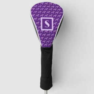 Schnauzer Niedlich Hund Lila Silhouette Monogramm Golf Headcover