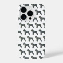 Schnauzer Niedlich Hunde Silhouette Grid White