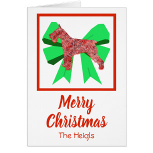 Schnauzer Niedlicher Weihnachtshund & Green Bow Ca