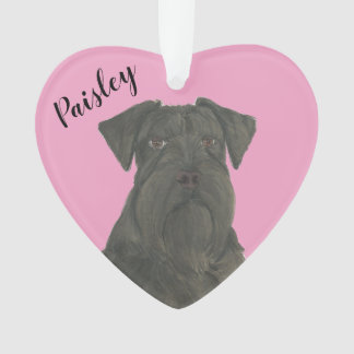 Schnauzer noir de coeur rose personnalisé