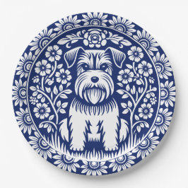 Schnauzer oder Norfolk Terrier Bezaubernde Kunst, Pappteller