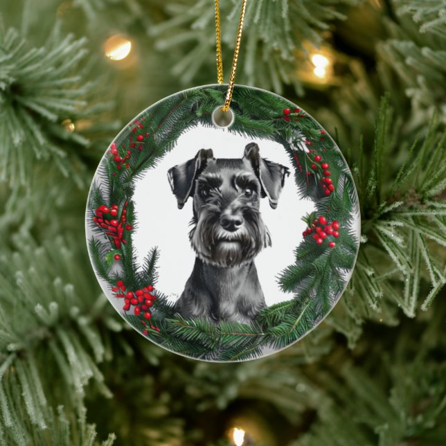 Schnauzer ornement de couronne de Noël (Arbre)