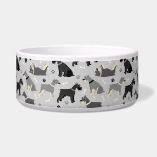 Schnauzer Paws and Bones Dog Bowl Napf