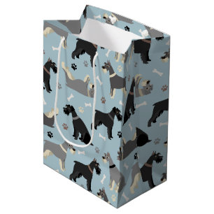 Schnauzer Paws und Knochen Mittlere Geschenktüte