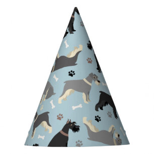 Schnauzer Paws und Knochen Partyhütchen