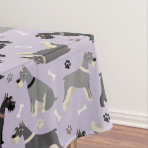 Schnauzer Paws und Knochen Tischdecke