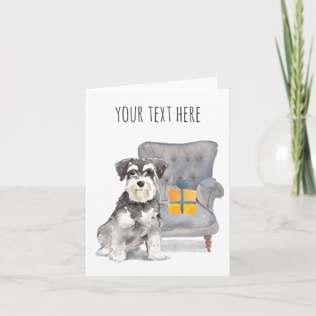 Schnauzer Personalisierte Grußkarte Karte (Vorderseite)