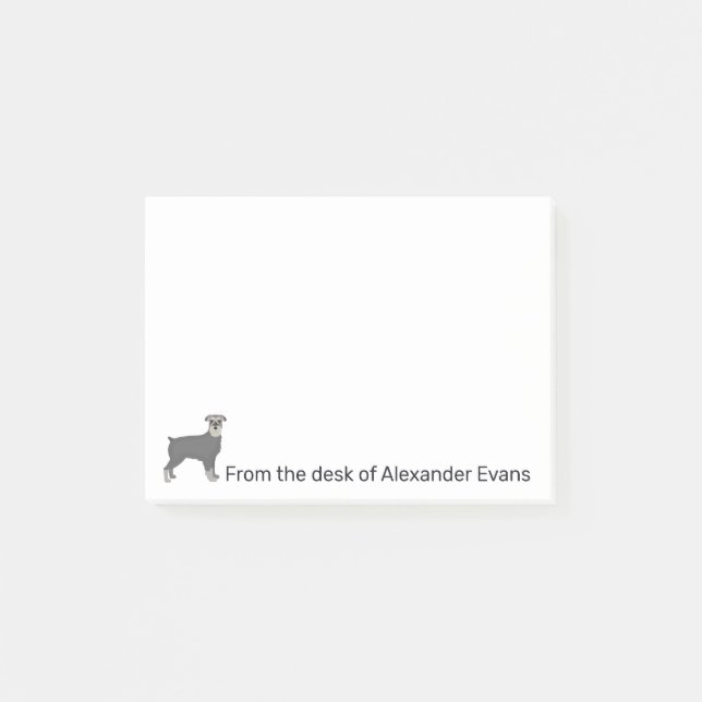 Schnauzer Personalize Notes Post-it Klebezettel (Vorderseite)