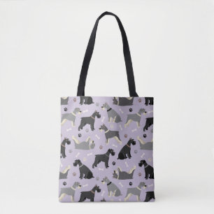 Schnauzer-Pfauen und Knochen-Totbeutel Tasche