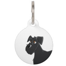 Schnauzer-Portrait-Hundeschild, leerer Rücken