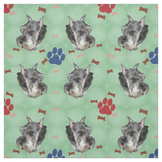 Schnauzer Portrait Stoff (Muster)