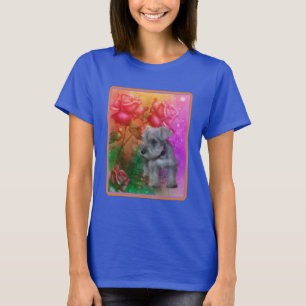 Schnauzer Puppy Fantasy Rose Hund T-Shirt