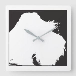 Schnauzer Quadratische Wanduhr
