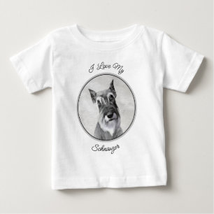Schnauzer (Riese) - Niedliche Original Hunde Kunst Baby T-shirt