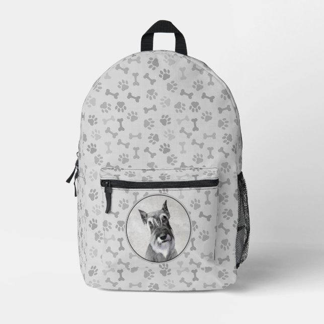 Schnauzer (Riese) - Niedliche Original Hunde Kunst Bedruckter Rucksack (Vorderseite)