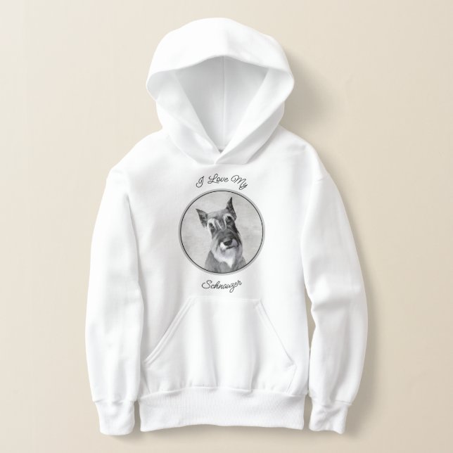 Schnauzer (Riese) - Niedliche Original Hunde Kunst Hoodie (Ablage )