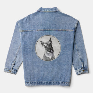 Schnauzer (Riese) - Niedliche Original Hunde Kunst Jeansjacke