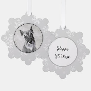 Schnauzer (Riese) - Niedliche Original Hunde Kunst Ornament Karte