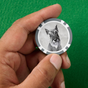 Schnauzer (Riese) - Niedliche Original Hunde Kunst Pokerchips