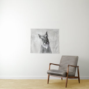 Schnauzer (Riese) - Niedliche Original Hunde Kunst Wandteppich