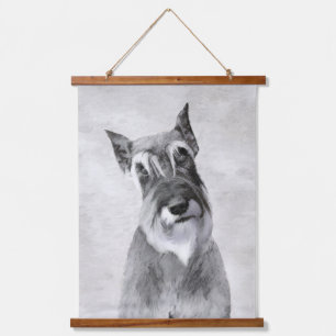 Schnauzer (Riese) - Niedliche Original Hunde Kunst Wandteppich Mit Holzrahmen