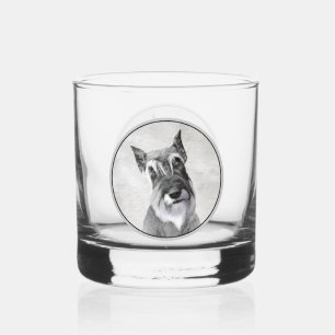 Schnauzer (Riese) - Niedliche Original Hunde Kunst Whiskyglas