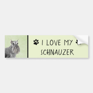 Schnauzer (Riese, Standard) Malerei - Hundekunst Autoaufkleber