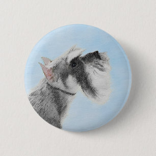 Schnauzer (Riese, Standard) Malerei - Hundekunst Button