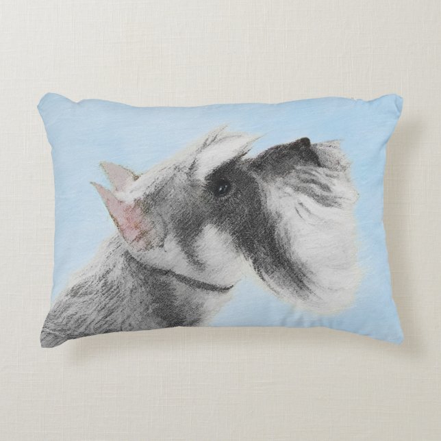 Schnauzer (Riese, Standard) Malerei - Hundekunst Dekokissen (Vorderseite)