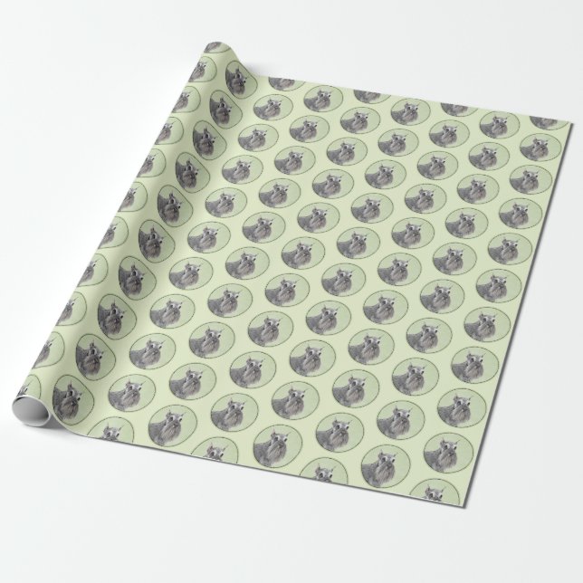 Schnauzer (Riese, Standard) Malerei - Hundekunst Geschenkpapier (Ungerollt)