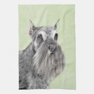 Schnauzer (Riese, Standard) Malerei - Hundekunst Geschirrtuch