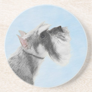 Schnauzer (Riese, Standard) Malerei - Hundekunst Getränkeuntersetzer