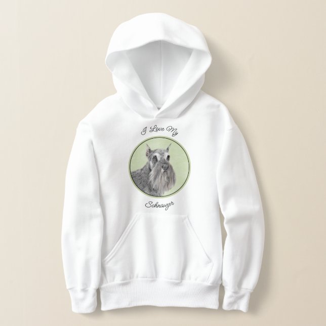 Schnauzer (Riese, Standard) Malerei - Hundekunst Hoodie (Ablage )