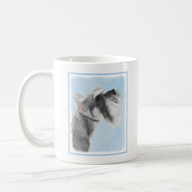 Schnauzer (Riese, Standard) Malerei - Hundekunst Kaffeetasse (Links)
