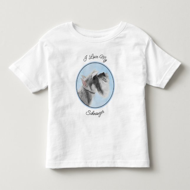Schnauzer (Riese, Standard) Malerei - Hundekunst Kleinkind T-shirt (Vorderseite)