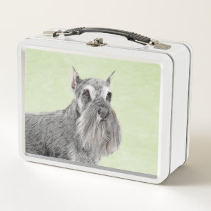 Schnauzer (Riese, Standard) Malerei - Hundekunst Metall Brotdose