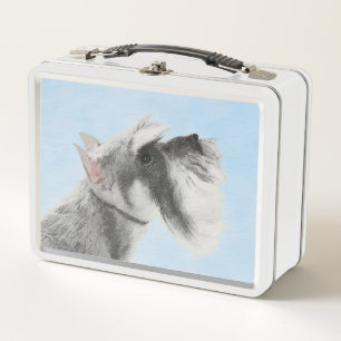 Schnauzer (Riese, Standard) Malerei - Hundekunst Metall Brotdose
