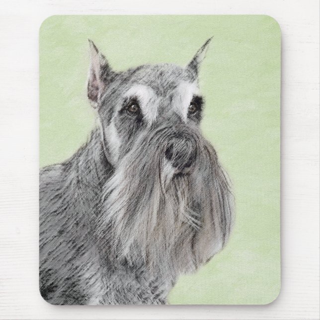 Schnauzer (Riese, Standard) Malerei - Hundekunst Mousepad (Vorne)